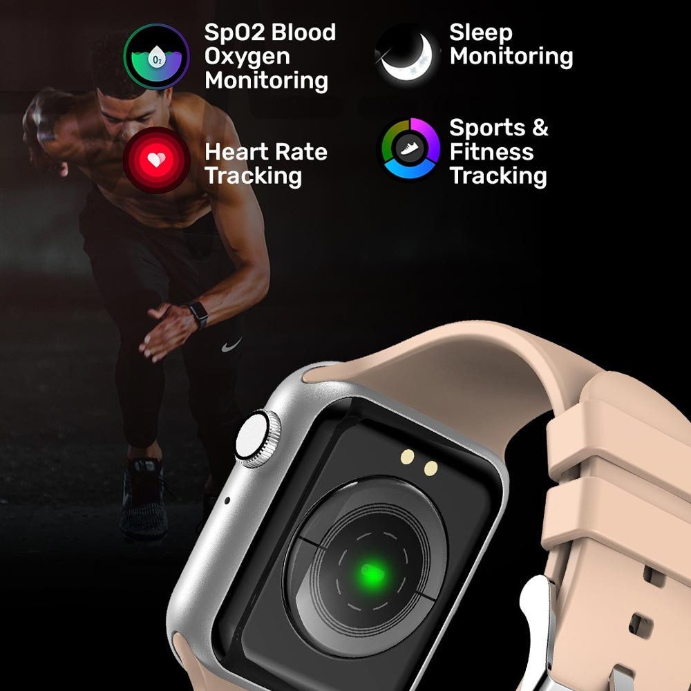 Beige Ring Bluetooth Calling SpO2 & 1.7 Smartwatch