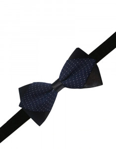 Men Navy Blue Printed Bow Tie