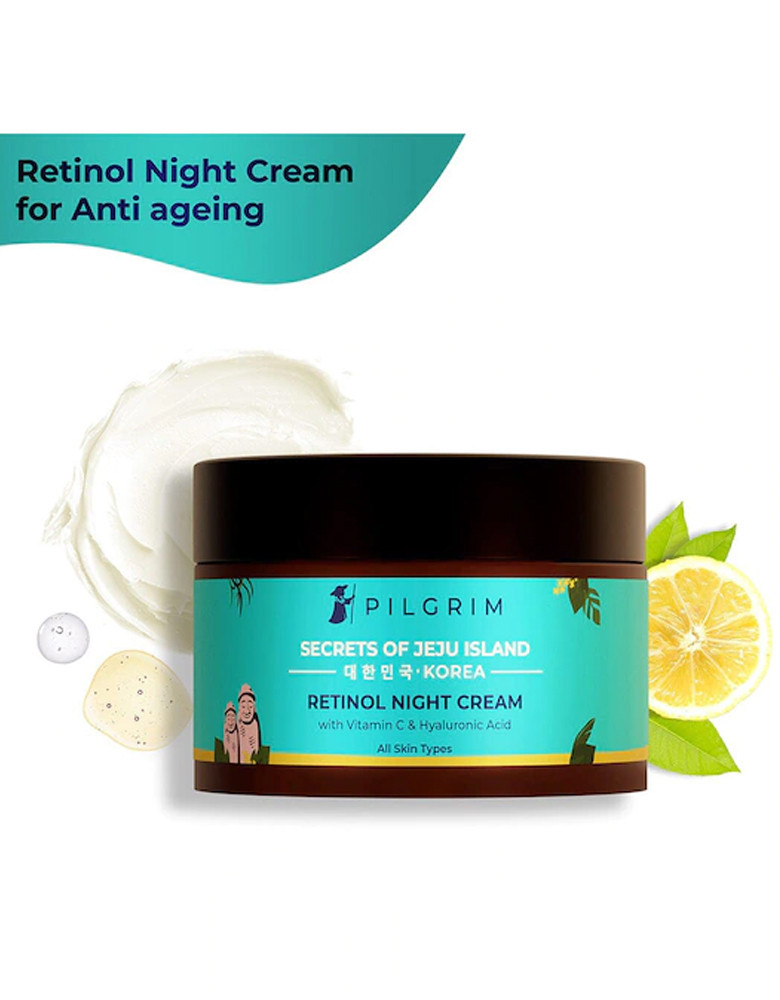 Retinol Anti-Ageing Night Cream with Vitamin C & Hyaluronic Acid for Wrinkles-50g