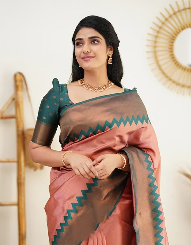 Woven Design Zari Pure Silk Kanjeevaram Saree