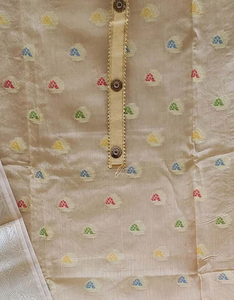 Woven Design Banarasi Unstitched Dress Material